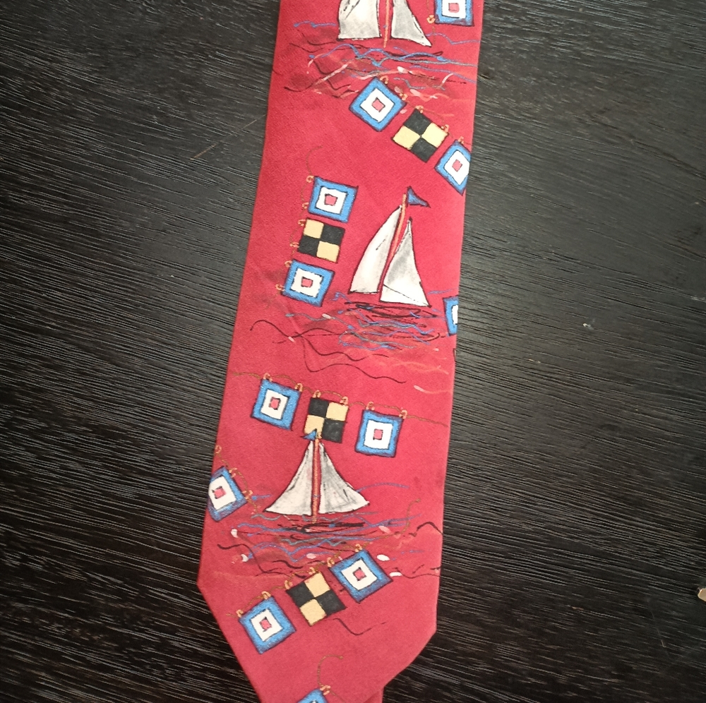 Wearable art Judy Kushner silk tie Hand painted vintage 1993 artist signed